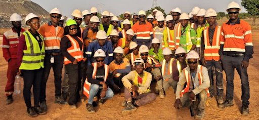 Pamicor Burkina, Knight Piesold, and HGO project teams at the TSF diversion channel handover