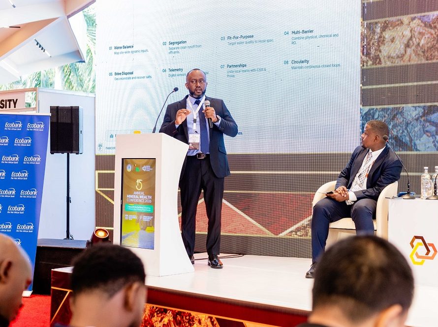 Charles Ato Arthur of Pamicor presenting at the Mineral Wealth Conference 2026 in Kampala